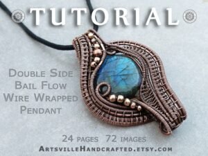 Wire art tutorial to learn wire weaving techniques and wire jewelry, buy PDF book instant download by artsvillehandcrafted