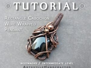 Wire jewelry tutorial to create wire wrap pendant using gemstone crystal by artsvillehandcrafted. Instant download PDF file