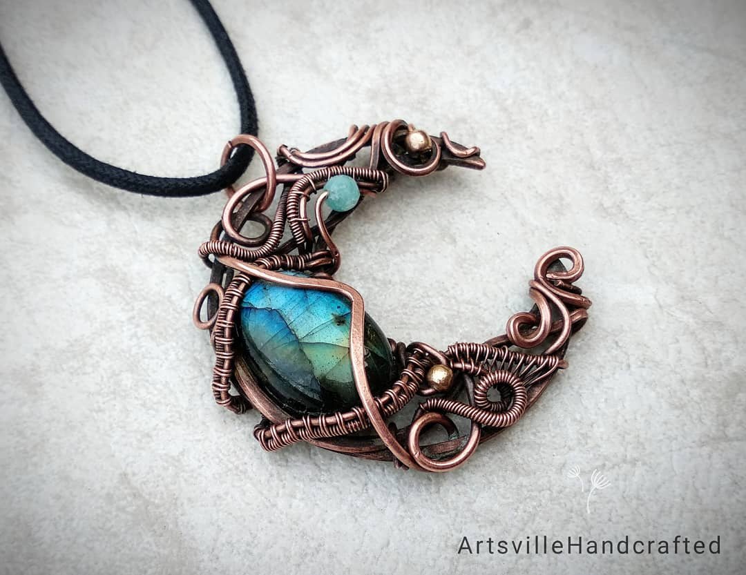Jewelry making for beginners, wire wrap pendant PDF tutorial, step by step instruction instant download by artsvillehandcrafted