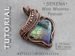 Wire art tutorial to learn wire weaving techniques and wire jewelry, buy PDF book instant download by artsvillehandcrafted