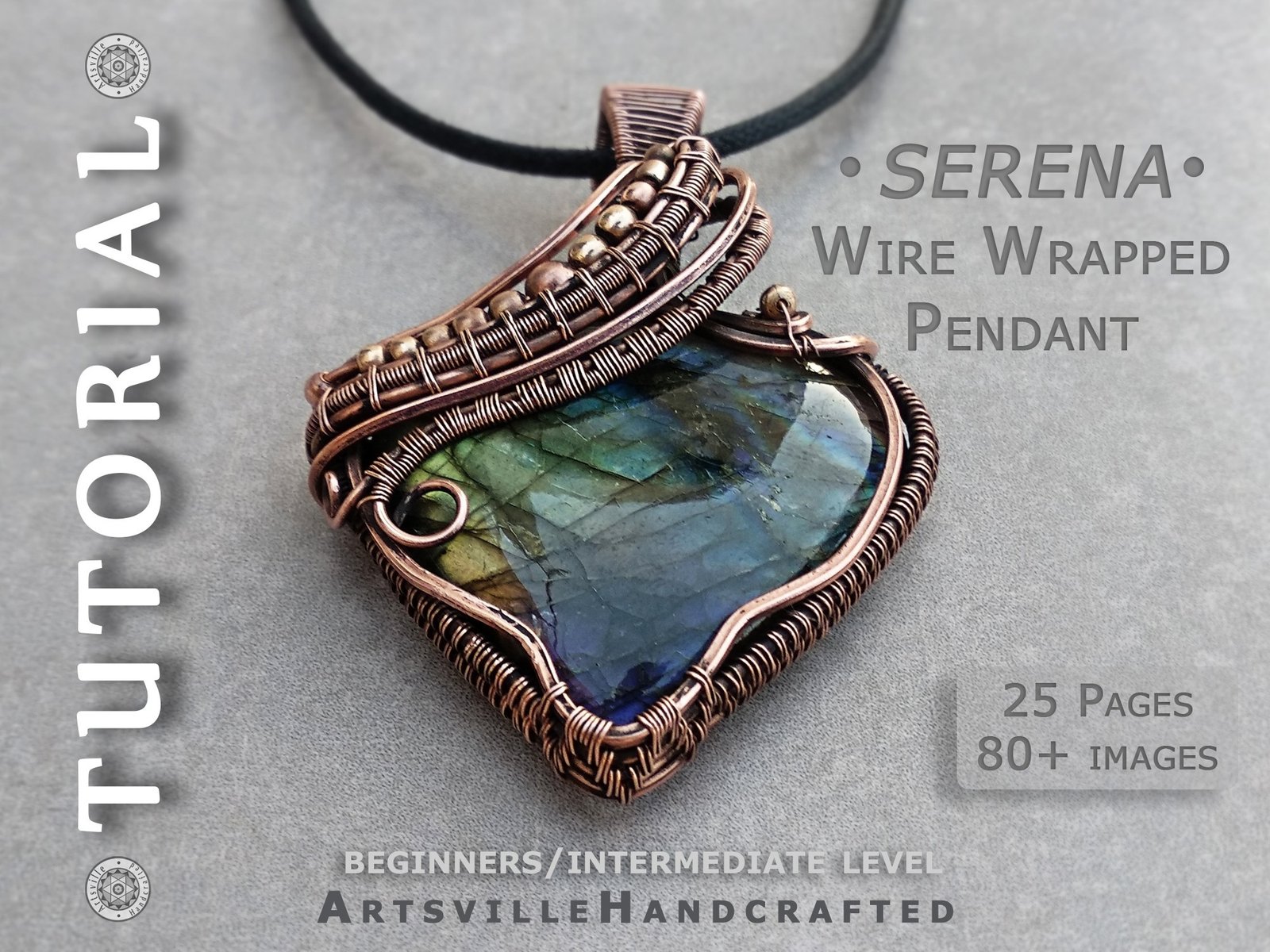 -wire-wrapped-jewelry-ArtsvilleHandcrafted-AVHT06e Step-by-step PDF tutorial for making a wire wrap pendant jewelry by artsvillehandcrafted
