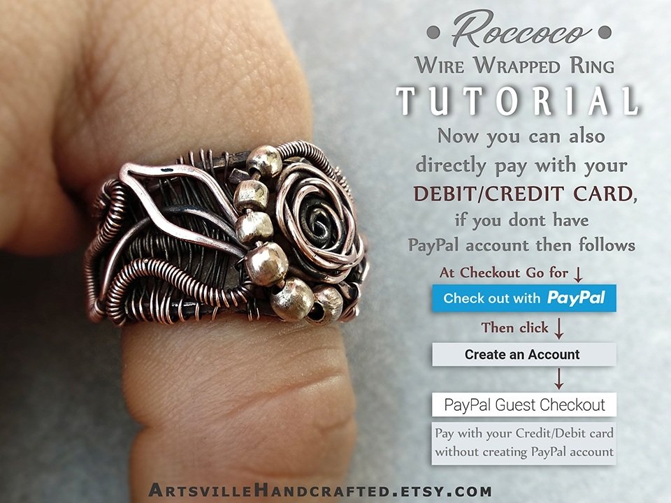 DIY-ring-tutorial-pdf-easy-instructions-jewelry-making-avht10f Wire art tutorial to learn wire weaving techniques and wire jewelry, buy PDF book instant download by artsvillehandcrafted
