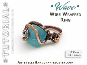 Wire work tutorial book to create Wire wrap pendant jewelry for beginners, PDF file instant download by artsvillehandcrafted