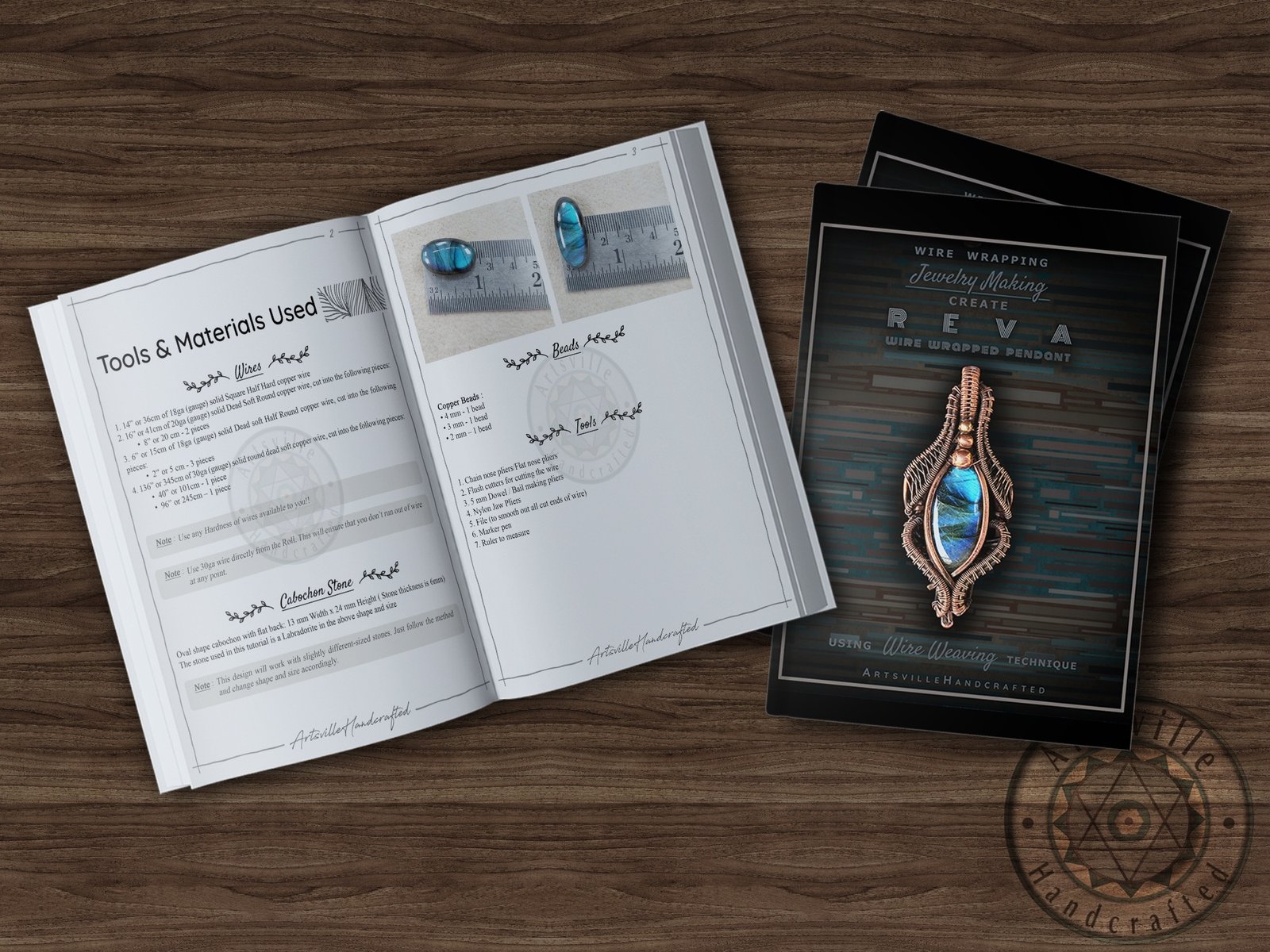 Jewelry-making-book-tutorial-step by step-instructions-wire-wrapping-artsvillehandcrafted-avht31e Learn wire wrap jewelry making with PDF tutorial instant download step by step instruction by artsvillehandcrafted