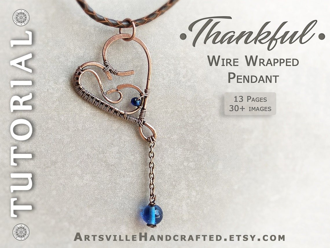 Wire-wrapping-PDF-Easy-Tutorial-wire-wrapped-lesson-for-beginner-heart-pendant-lessons-instructions-artsville-handcrafted-avht14e.jpg Wire work tutorial book to create Wire wrap pendant jewelry for beginners, PDF file instant download by artsvillehandcrafted
