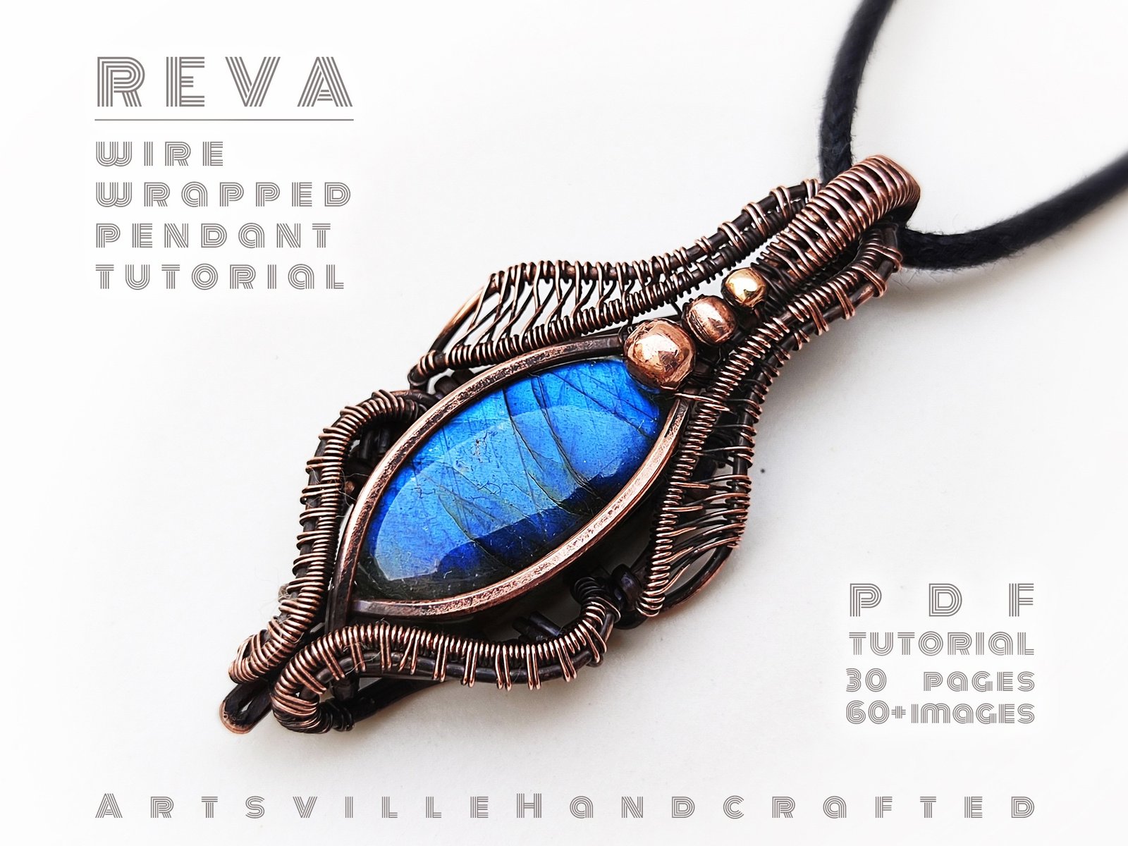 jewellery-making-wire-wrapping-step-by-step-instructions-tutorial-wire-wrapped-pendant-artsvillehandcrafted-avht31d Wire jewelry tutorial to create wire wrap pendant using gemstone crystal by artsvillehandcrafted. Instant download PDF file