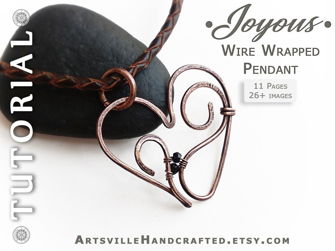 learn-wire-wrapping-wire-wrapped-for-beginners-heart-pendant-tutorial-lesson-PDF-instructions-artsville-handcrafted-avht14b.jpg Step-by-step PDF tutorial for making a wire wrap pendant jewelry by artsvillehandcrafted