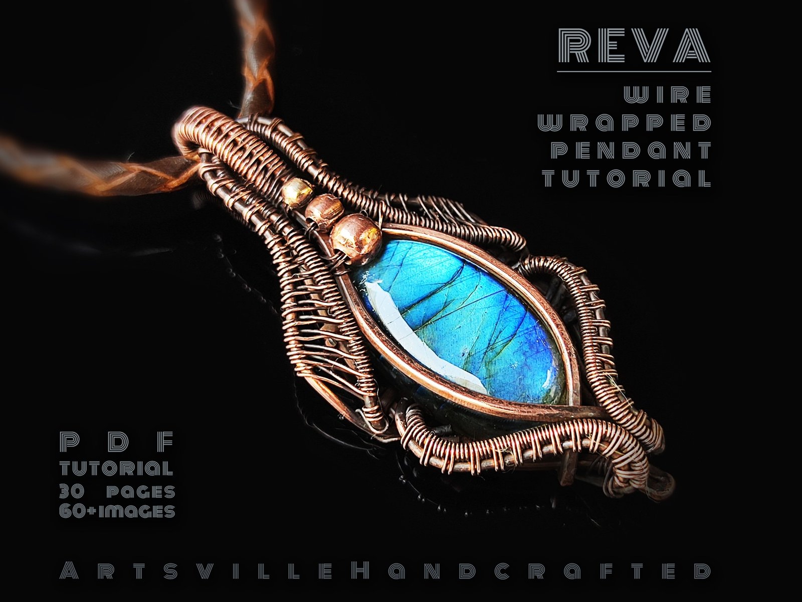 wire-wrapping-step-by-step-instructions-wire-wrapped-weaving-jewellery-making-patternartsvillehandcrafted-avht31c Wire wrap pendant tutorial to learn wire wrapping the gemstone crystal by artsvillehandcrafted. Instant download PDF format