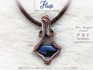 Step-by-step PDF tutorial for making a wire wrap pendant jewelry by artsvillehandcrafted