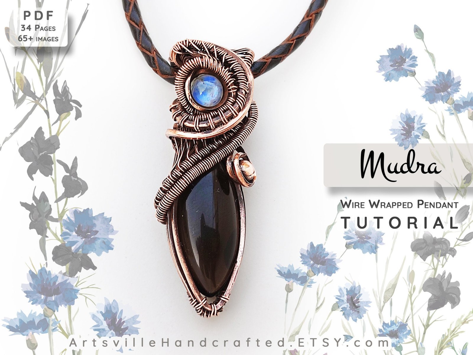 il_fullxfull.3217703477_2uxx.jpg Jewelry making for beginners, wire wrap pendant PDF tutorial, step by step instruction instant download by artsvillehandcrafted