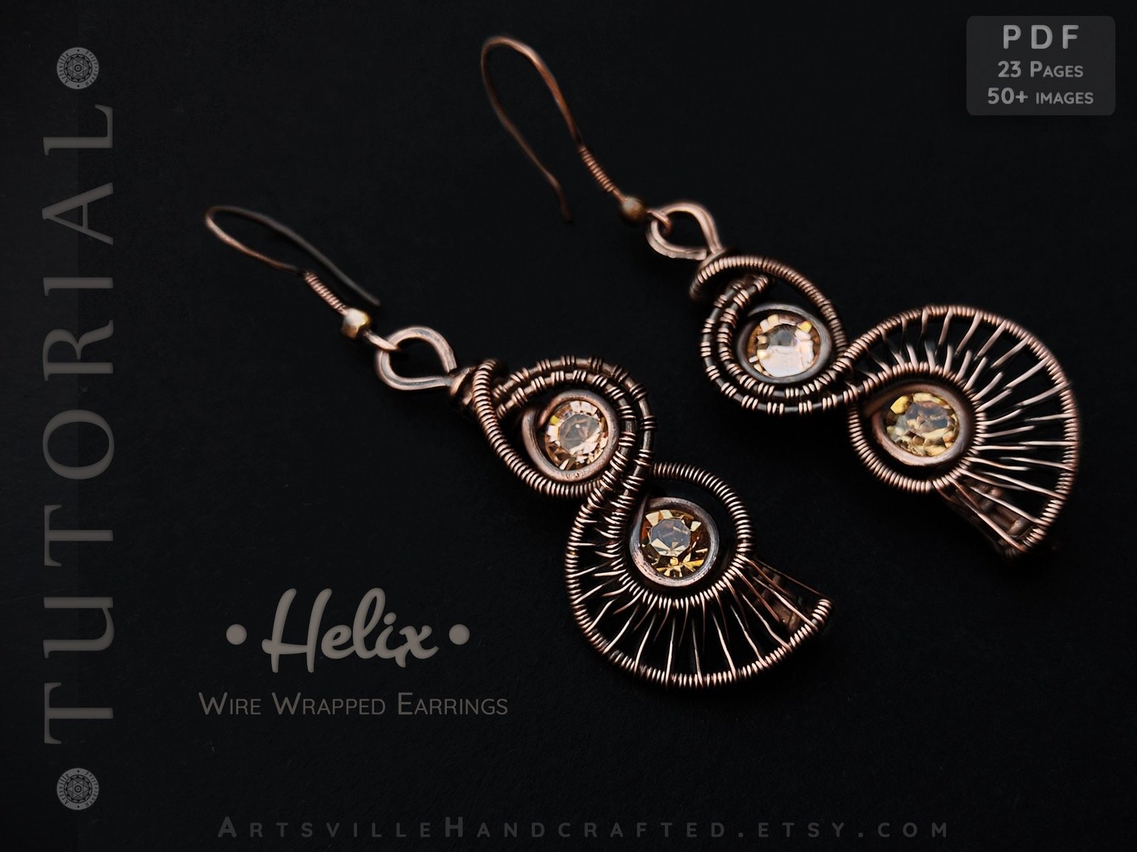 il_fullxfull.4803739457_h3oa.jpg Beginner's wire work, Wire wrap earing tutorial, PDF download, Jewelry making for beginners