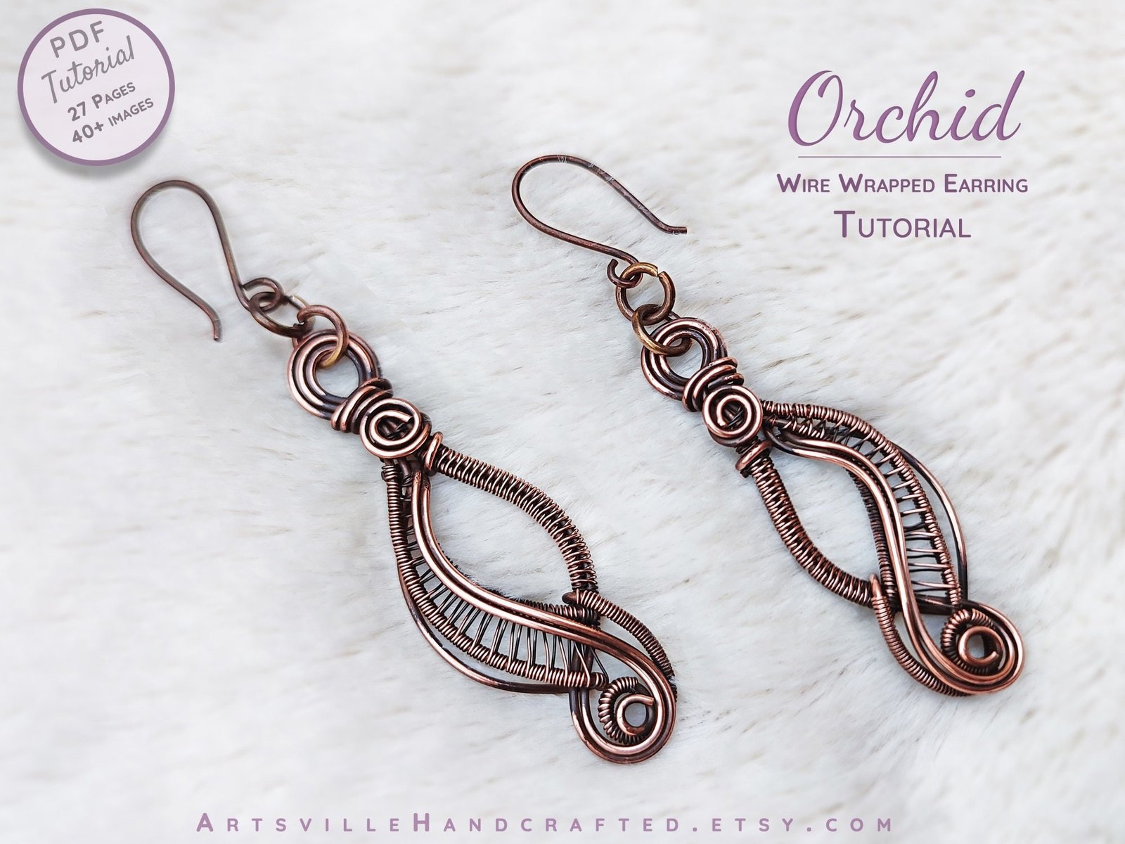 il_fullxfull.4803739471_dznn.jpg Instant PDF download, Wire wrap earing tutorial, step-by-step instructions for beginners