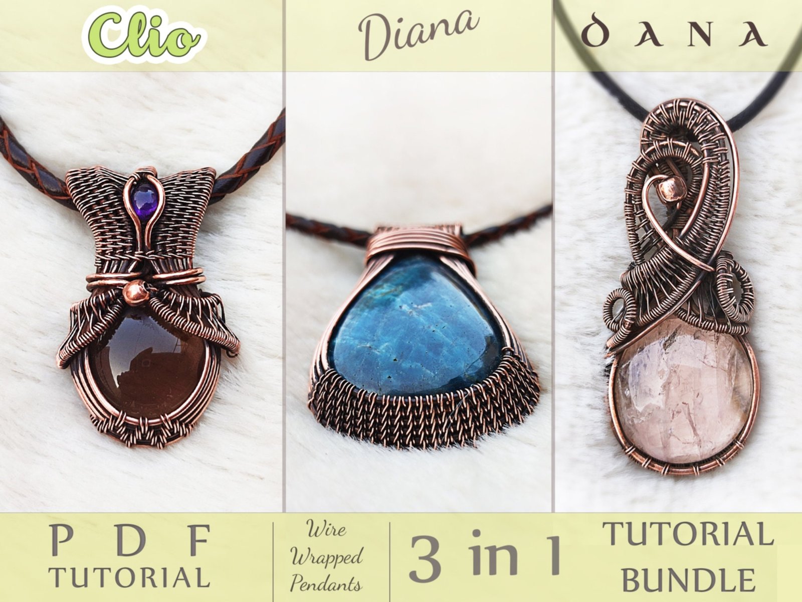 il_fullxfull.5847844457_t11g.jpg Beginner's wire work, Wire wrap pendant tutorial, PDF download, Jewelry making for beginners